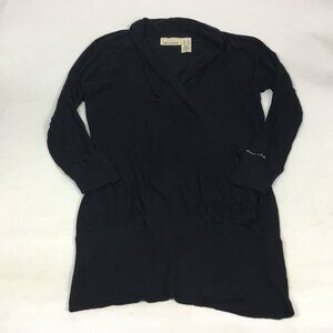 (PO) DKNY, Blk Faux Wrap Top